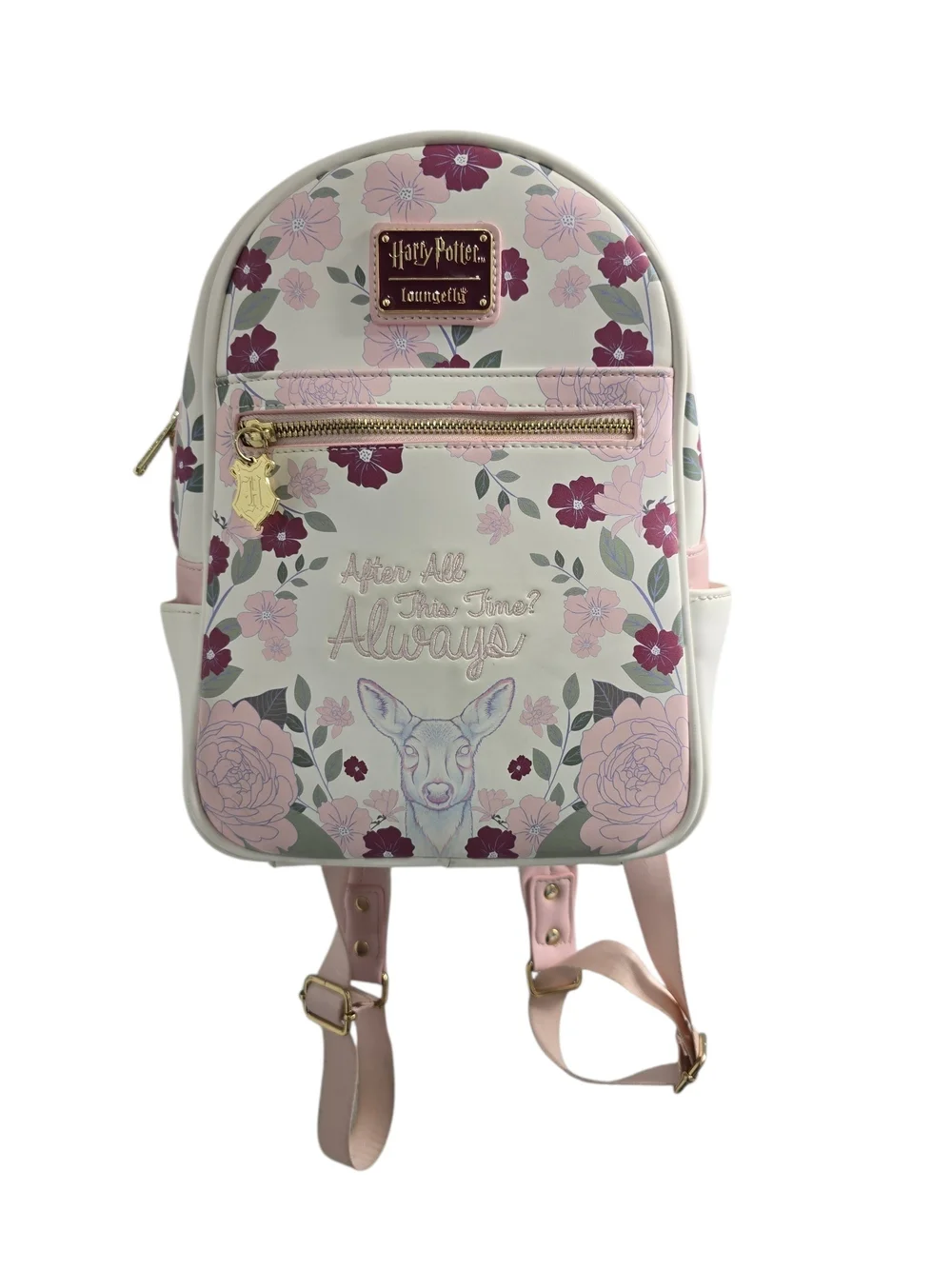 Harry Potter Loungefly Always Floral Mini Backpack in Pink| White